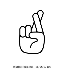 Crossed fingers icon to wish good luck