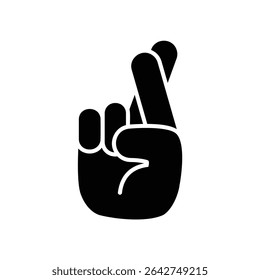Crossed fingers icon to wish good luck