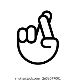 crossed fingers sign. Symbol superstition, luck, white lie gesture. Vector illustration