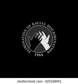 Crossed fingers vector logotype. Unification and cooperation symbol. Hands colorful logo. Handshake icon.