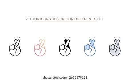 Crossed Fingures icon design with white background stock illustration