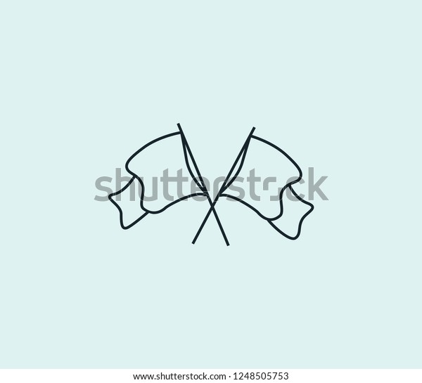 Crossed flag icon\
line isolated on clean background. Crossed flag icon concept\
drawing icon line in modern style. Vector illustration for your web\
mobile logo app UI\
design.