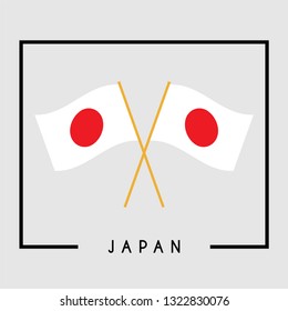 crossed Flag of Japan vector illustration