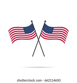 Crossed flag of USA