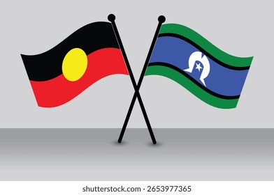 Crossed Flags of Aboriginal Australia and the Torres Strait Islander Peoples.