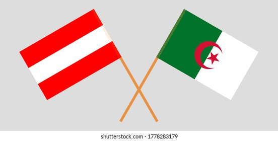 Crossed flags of Algeria and Austria