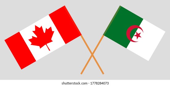 Crossed flags of Algeria and Canada