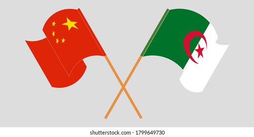 Banderas cruzadas de Argelia y China