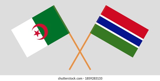 Crossed flags of Algeria and the Gambia