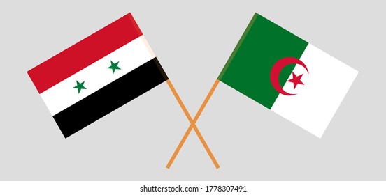 Banderas cruzadas de Argelia y Siria