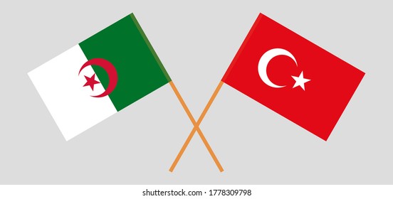 Banderas cruzadas de Argelia y Turquía