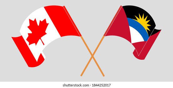 Gekreuzte Flaggen von Antigua und Barbuda und Kanada