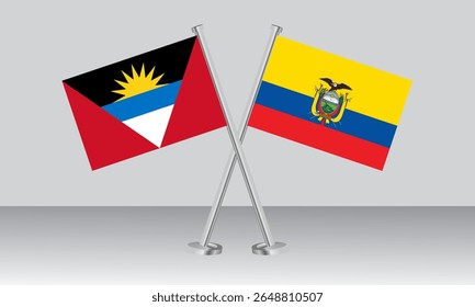 Crossed flags of Antigua and Barbuda and Eritrea. Official colors. Correct proportion. Banner design