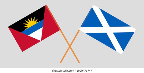 Crossed flags of Antigua and Barbuda and Scotland