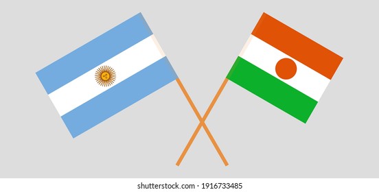 Crossed flags of Argentina and the Niger