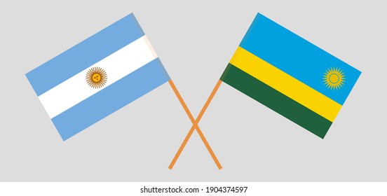 Banderas cruzadas de Argentina y Ruanda
