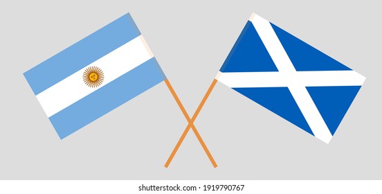 Crossed flags of Argentina and Scotland