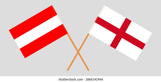 Crossed flags of Austria and England