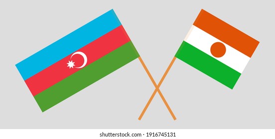 Banderas cruzadas de Azerbaiyán y Níger
