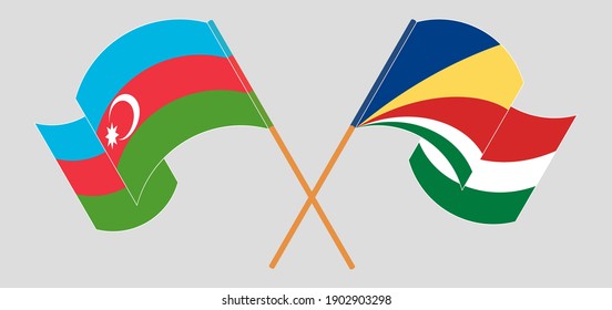Crossed flags of Azerbaijan and Seychelles