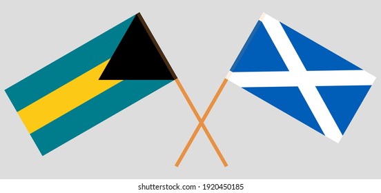 Crossed flags of the Bahamas and Scotland