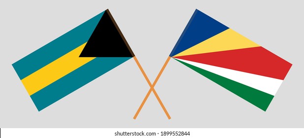 Gekreuzte Flaggen der Bahamas und der Seychellen