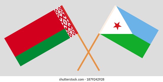 Crossed flags of Belarus and Djibouti
