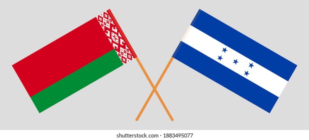 Banderas cruzadas de Bielorrusia y Honduras