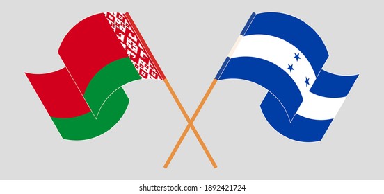 Crossed flags of Belarus and Honduras