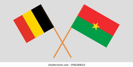 Überkreuzte Flaggen Belgiens und Burkina Fasos