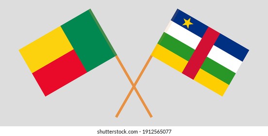 Crossed flags of Benin and Central African Republic