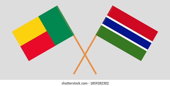 Crossed flags of Benin and the Gambia