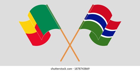 Crossed flags of Benin and the Gambia