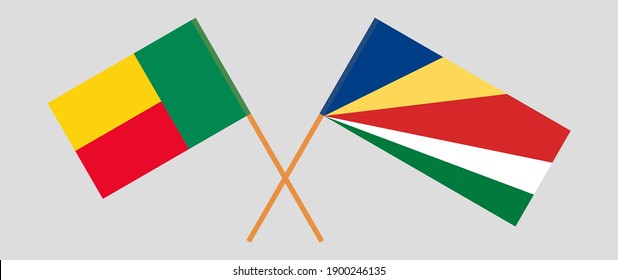Crossed flags of Benin and Seychelles