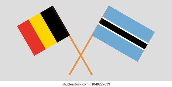 Banderas cruzadas de Botswana y Bélgica