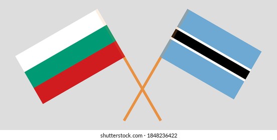 Crossed flags of Botswana and Bulgaria
