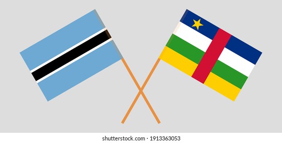 Crossed flags of Botswana and Central African Republic