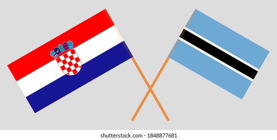 Crossed flags of Botswana and Croatia