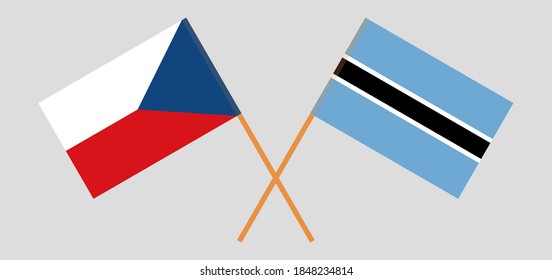 Banderas cruzadas de Botswana y la República Checa