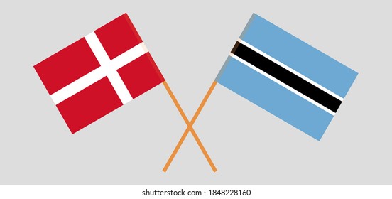 Crossed flags of Botswana and Denmark