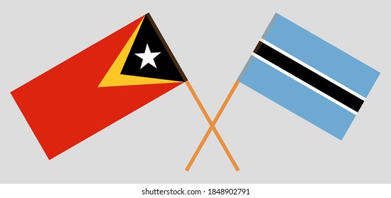 Crossed flags of Botswana and East Timor