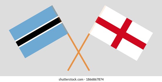 Crossed flags of Botswana and England