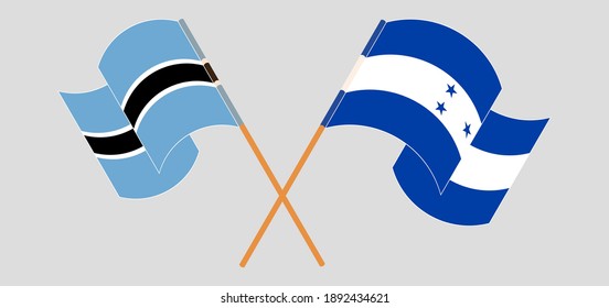 Banderas cruzadas de Botswana y Honduras