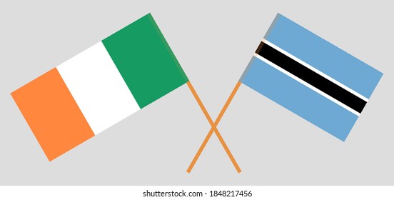 Crossed flags of Botswana and Ireland