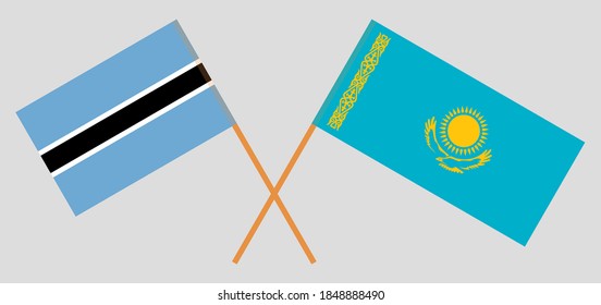 Crossed flags of Botswana and Kazakhstan