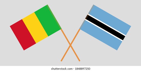 Crossed flags of Botswana and Mali

