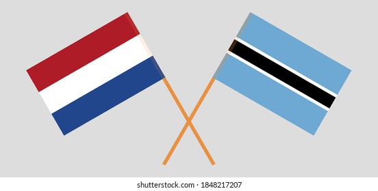 Banderas cruzadas de Botswana y los Países Bajos