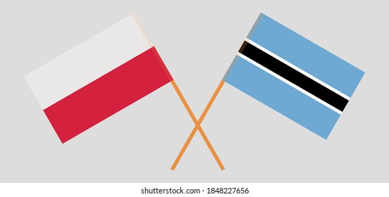 Crossed flags of Botswana and Poland