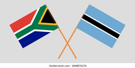 Crossed flags of Botswana and Republic of South Africa