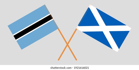 Banderas cruzadas de Botswana y Escocia
